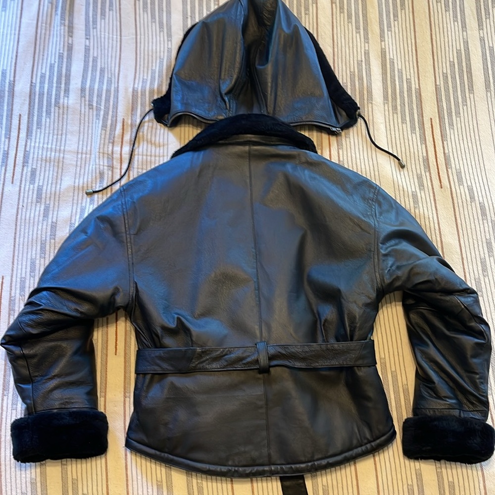 Wilda Genuine Leather Black Small(women’s) Bomber Jacket - Picture 3 of 7